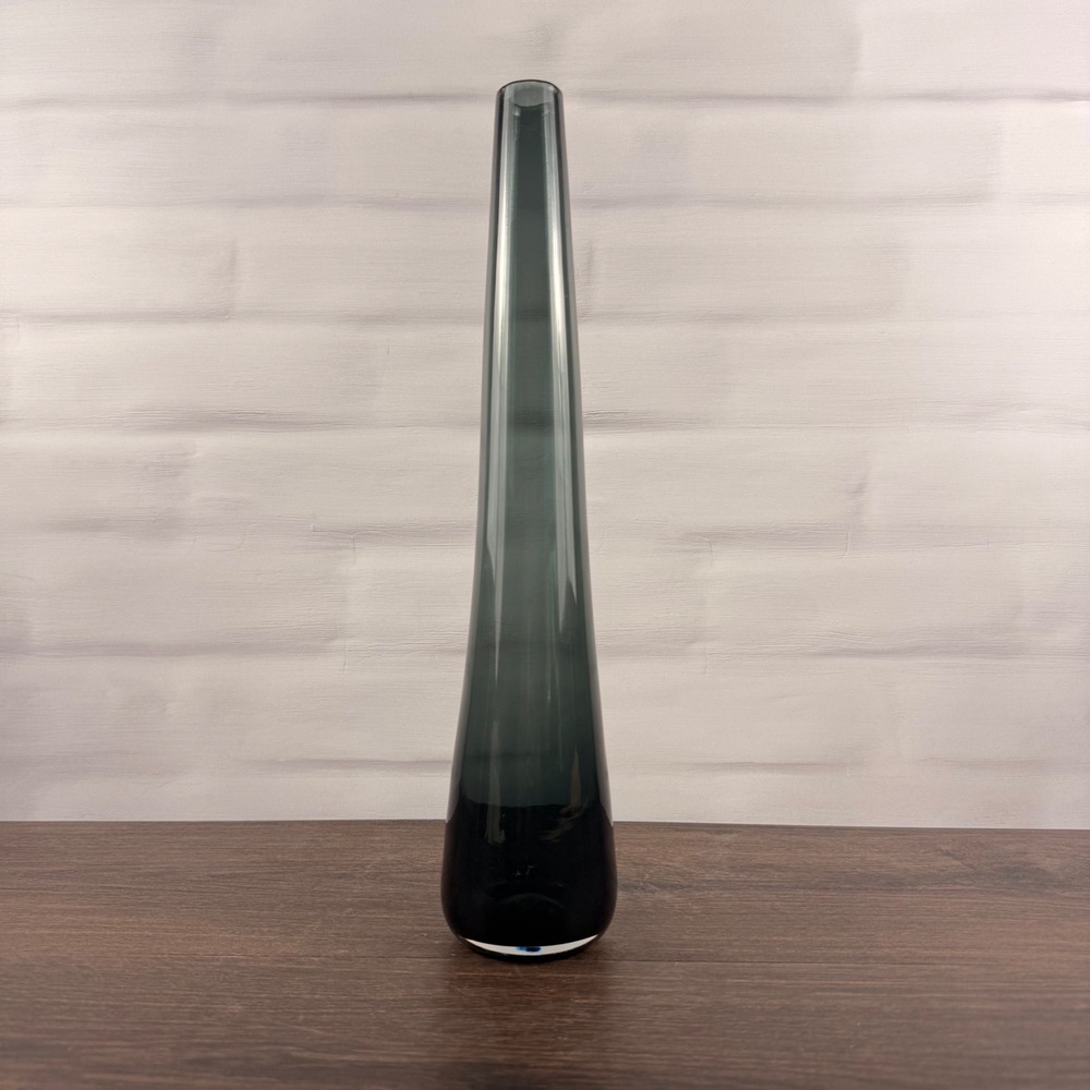 Blenko 5616B Charcoal Glass Vase Wayne Husted Mid Century Modern